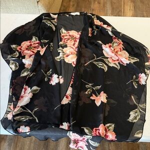 Emory Park Black Floral Kimono
